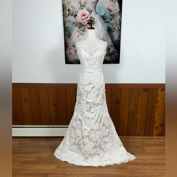 Stunning New $3900 JLM Couture Jim Hjelm Sweetheart Lace Overlay Wedding Gown! - Picture 4 of 12